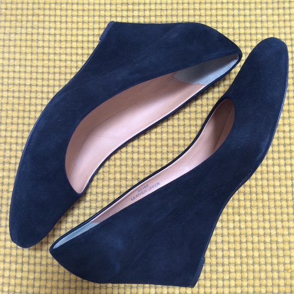 J. Crew Shoes - J. Crew Black Suede Martina wedges, size 9